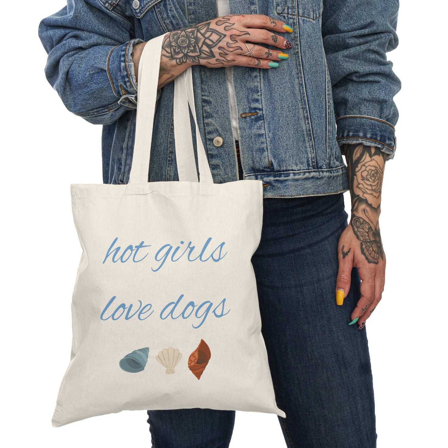 Hot Girls Love Dogs Tote Bag