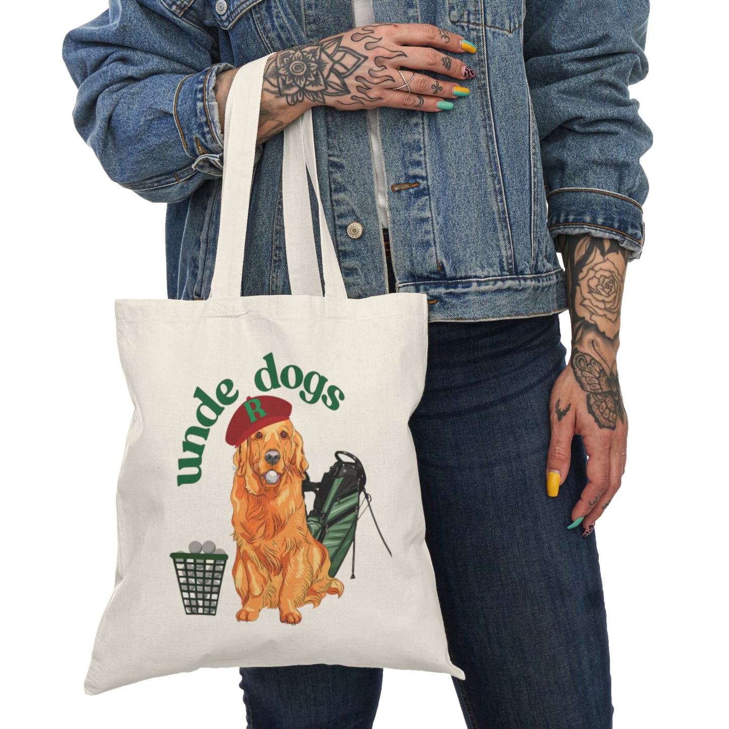 Golfing Dog Tote Bag